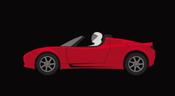 Roter Sport Roadster Auf Schwarzem Hintergrund Vektorbild Für Illustrationen — Stockvektor