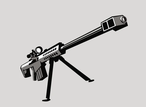 Stylized Drawing Sniper Rifle Vector Image Illustrations — Stock Vector
