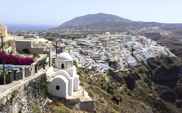 Santorini Adası üstten güzel görünüm — Stok fotoğraf