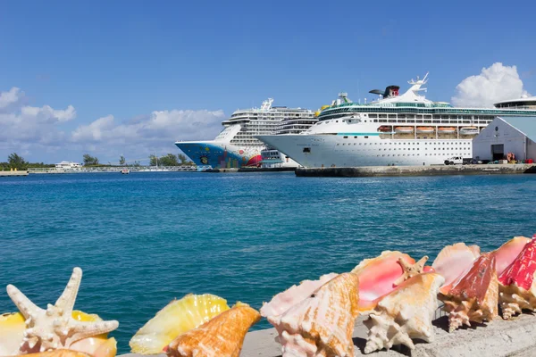 Navi Crociera Porto Scalo Nassau Bahamas — Foto Stock