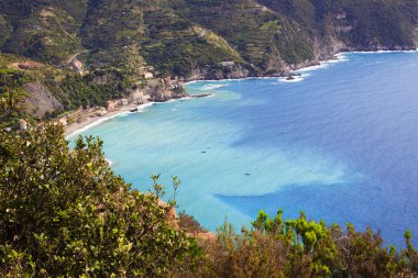 Ligurian kıyısında, cinque terre, İtalya