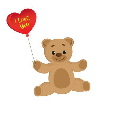 Balonlu oyuncak ayı. Seni seviyorum.