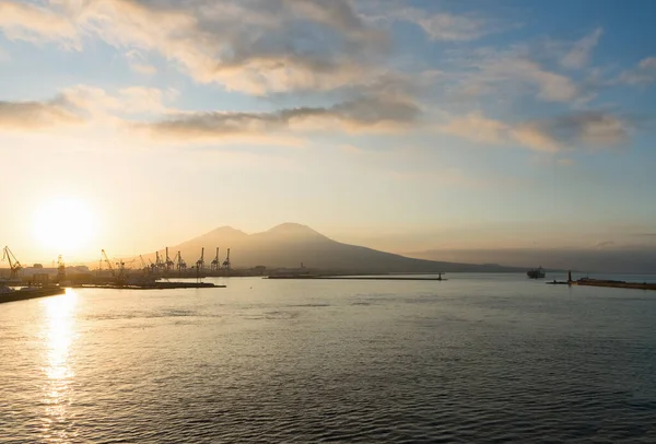 Napoli Limanı Üzerinde Gün Doğumu Talya — Stok fotoğraf
