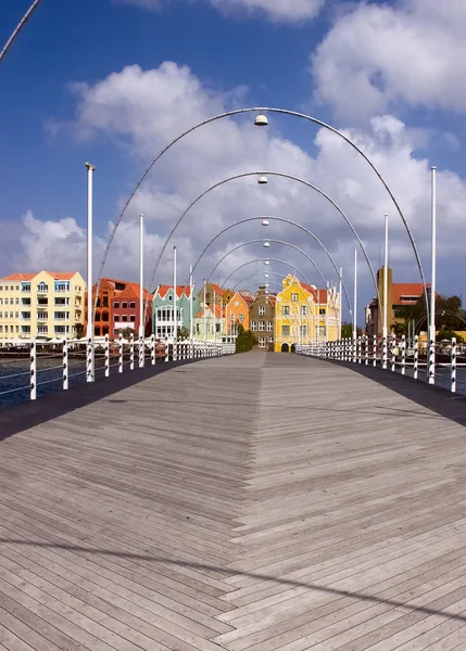 Plovoucí Pontonový Most Willemstadu Curacao — Stock fotografie