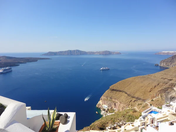 Scenery of volcano on Santorini island