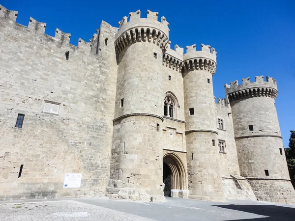Medieval castle of Rhodes island in Greece — Stock Photo, Image