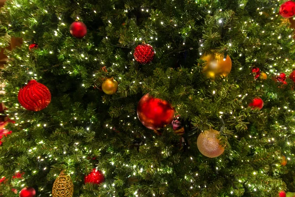 New Year's background with toys on the Christmas tree