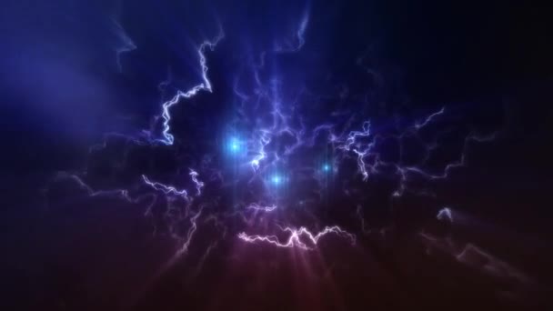 Dark Lightning Thunder Fire Sparks Background Graphics — Stock Video