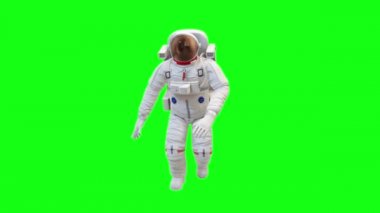Telif Hakları Serbest 3D Yürüyen Astronot Yeşil Ekran Efekti Bölüm 1