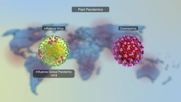 Wabah Coronavirus Covid Dijelaskan Melalui Medical Animation Part — Stok Video