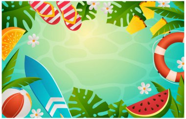 Gradyan Biçiminde Yaz Elementleri Arkaplanı