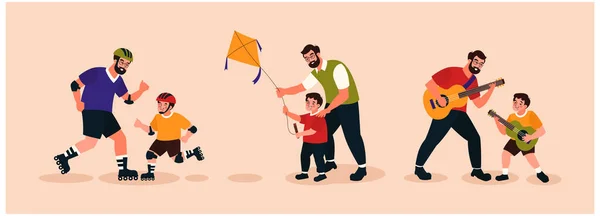 Baba ve Oğul Karakterleri Babalar Günü 'nü birlikte kutluyorlar.