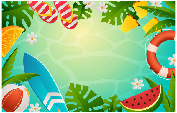 Фон Летних Элементов в стиле Градиент