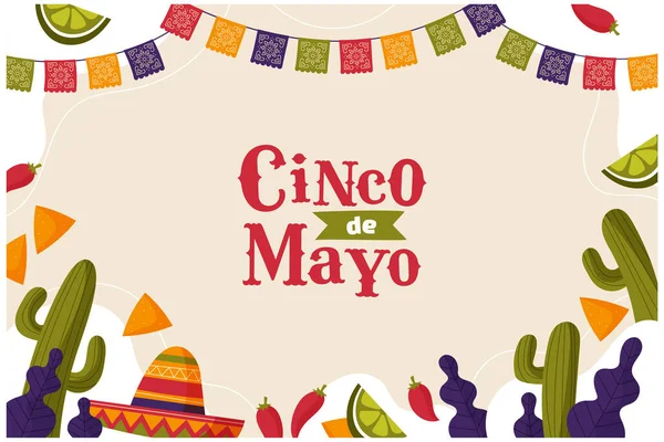 Cinco Mayo Fond Célébration Maxico — Image vectorielle
