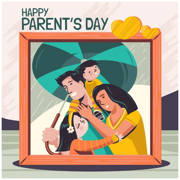 Zdjęcie Pomysłu Happy Parents Day Dzień Ojca Święto Honorujące Ojcostwo — Wektor stockowy