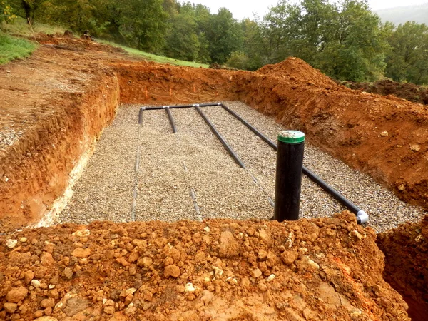 Sand and Gravel Drainage System — Stock Photo, Image