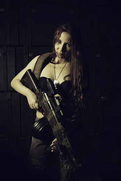 Svd 무기 소녀 — 스톡 사진