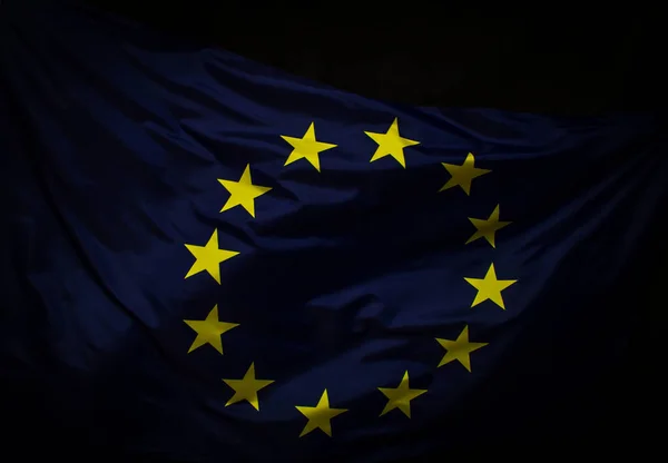 Wuivende Vlag Van Europese Unie — Stockfoto