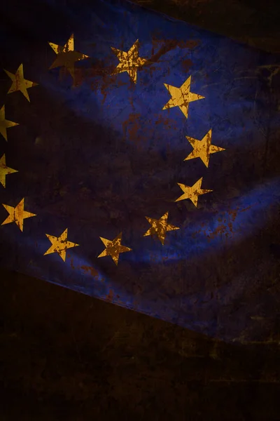 Acenando Colorido Bandeira União Europeia — Fotografia de Stock