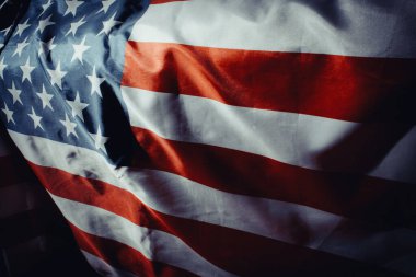 Amerika Birleşik Devletleri bayrağının yakın plan çekimi