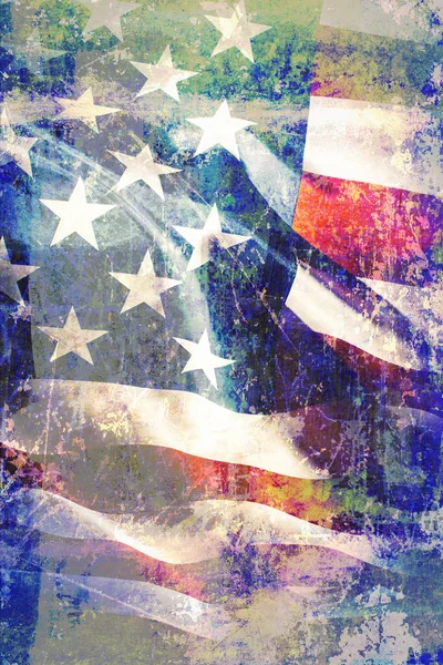 Close Shot Waved Flag United States America — Stock Photo, Image