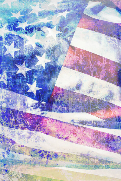 Крупный план размахивания флагом Соединенных Штатов Америки