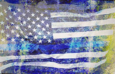 İnce Mavi Çizgi Amerikan Bayrağının Kapanışı.