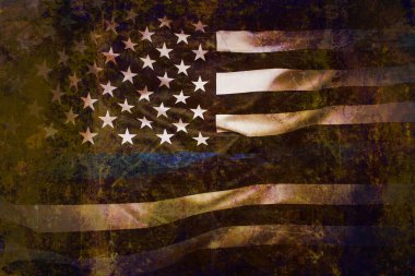 İnce Mavi Çizgi Amerikan Bayrağının Kapanışı.