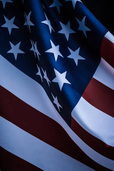 Närbild Skott Vinkade Flaggan Usa — Stockfoto