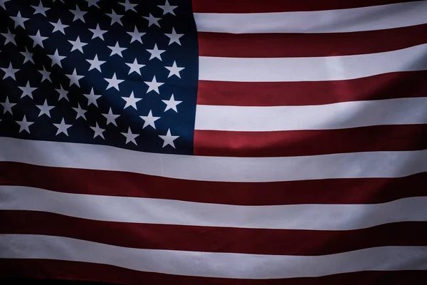 Close Tiro Bandeira Ondulada Dos Estados Unidos América — Fotografia de Stock