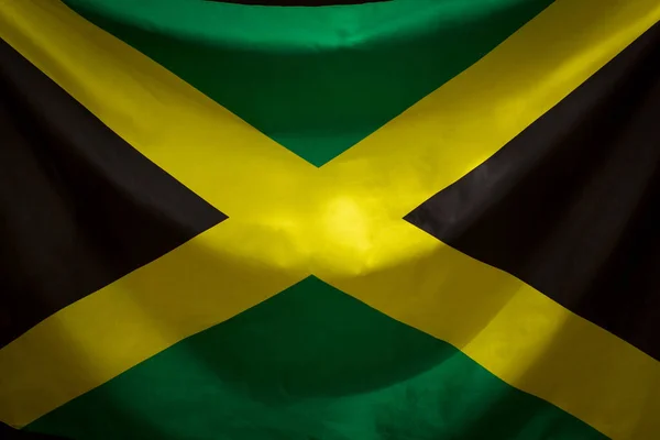 Primer Plano Bandera Jamaica Ondeada — Foto de Stock