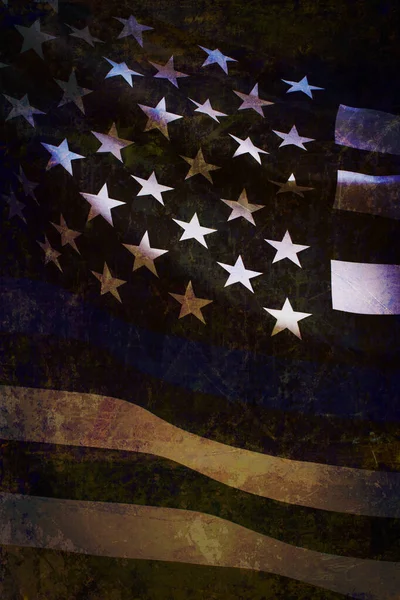 Закриття Тонкої Синьої Лінії Американського Прапора — стокове фото
