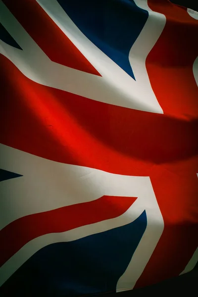 Primer Plano Bandera Nacional Del Reino Unido Union Jack —  Fotos de Stock
