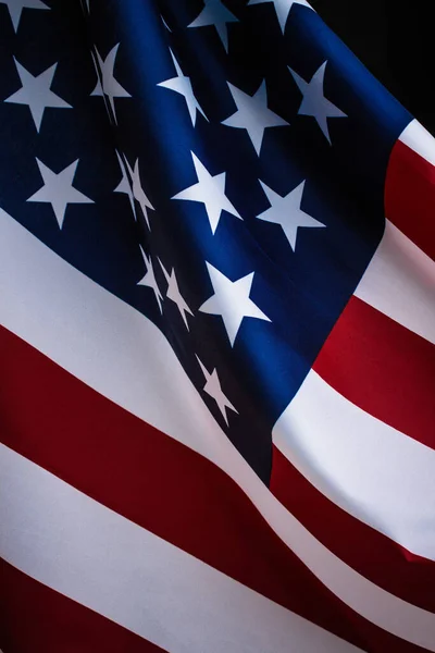 Κοντινό Πλάνο Της Κυματισμένης Σημαίας Των Ηνωμένων Πολιτειών Της Αμερικής — Φωτογραφία Αρχείου