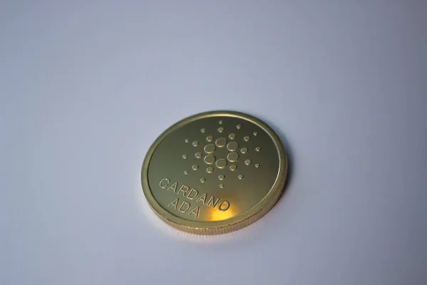 Cardano Ada Cryptocurrency Coin White Background — Stock Photo, Image