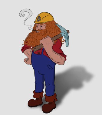 Kazmalı zalim bitcoin madencisinin el yapımı resimleri. 