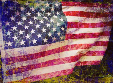 Koyu arkaplan üzerinde ABD bayrağının dalgalanması