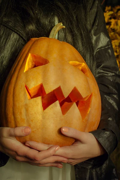 Feche Tiro Abóbora Halloween — Fotografia de Stock