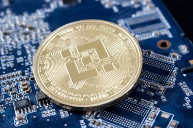 Grafik videosunun üzerine bir altın binans madeni para