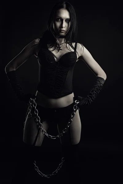 Mistress with chains — Stock Photo, Image