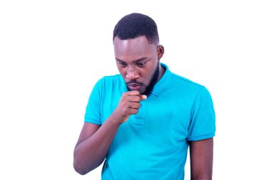 Şok olmuş genç bir adamın portresi. Başını eğmiş, yumruğunu ağzında tutuyor..