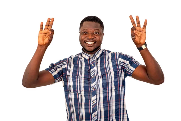 Portrait Handsome Happy Young Man Showing Okay Gesture His Fingers — Stock Photo, Image