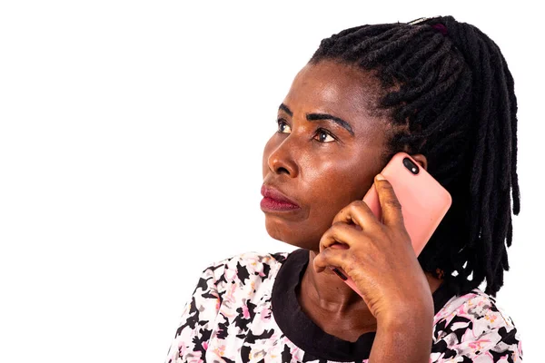 Portrait Beautiful Mature Woman Talking Mobile Phone — Stock Photo, Image