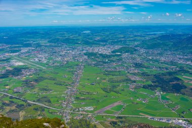 Avusturya 'nın Untersberg kentinden Salzburg' un Panorama manzarası