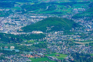 Avusturya 'nın Untersberg kentinden Salzburg' un Panorama manzarası
