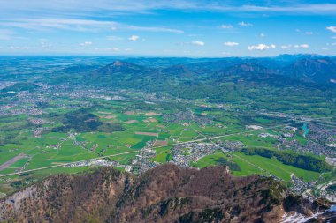 Avusturya 'nın Untersberg kentinden Salzburg' un Panorama manzarası
