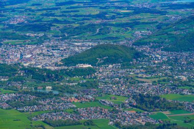Avusturya 'nın Untersberg kentinden Salzburg' un Panorama manzarası