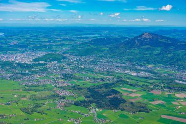 Avusturya 'nın Untersberg kentinden Salzburg' un Panorama manzarası