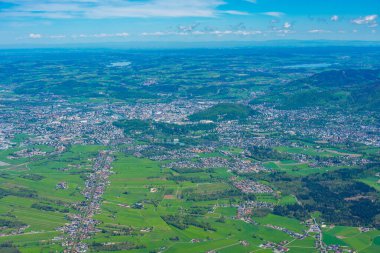 Avusturya 'nın Untersberg kentinden Salzburg' un Panorama manzarası