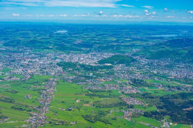Avusturya 'nın Untersberg kentinden Salzburg' un Panorama manzarası